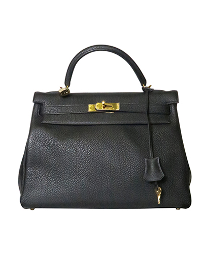 Kelly 32 In Black Togo Leather, front view